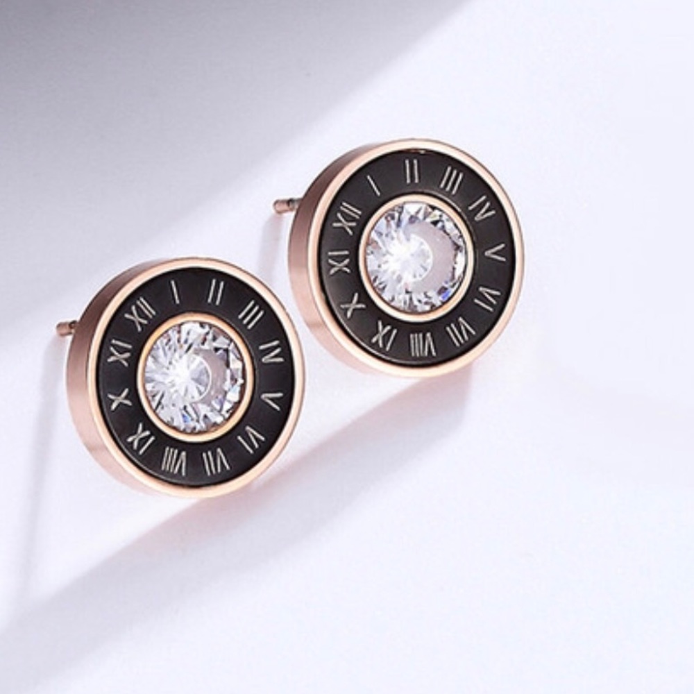 Stainless steel cubic zirconia earrings